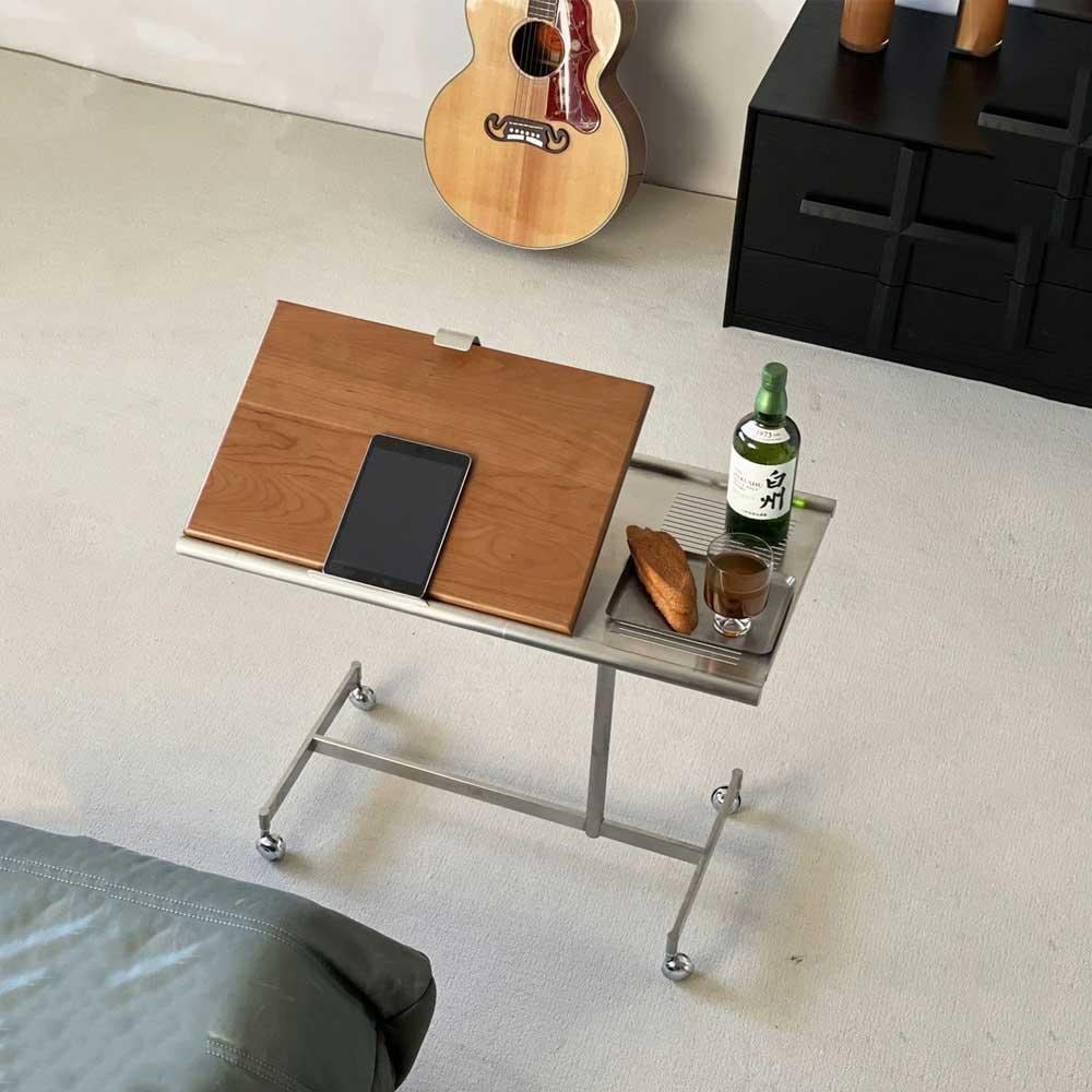 [신상품] Tone&Furniture [해외] 우드톤 리프트업 노트북 거실 사이드테이블