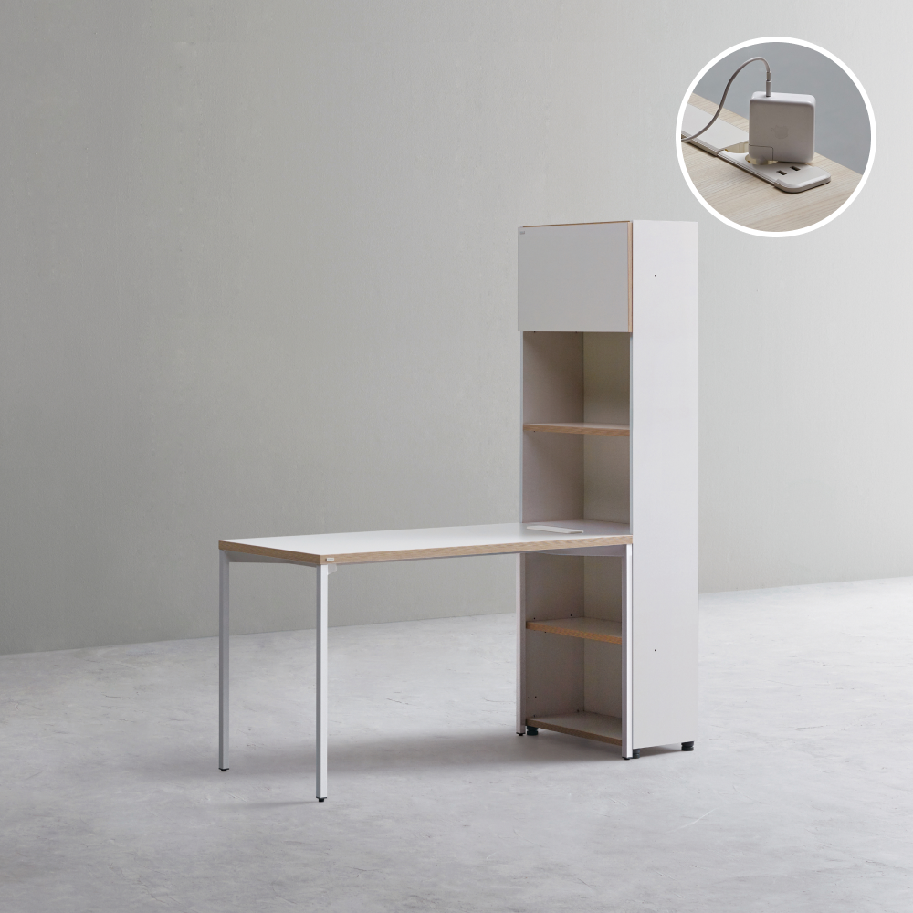 데스커 1200폭 5단 H형 콘센트형 책상 (상부도어형) DSCJ165S 