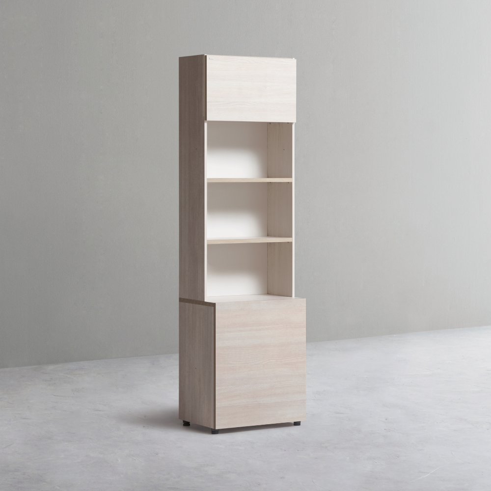 데스커 600폭 6단 깊은 수납형 목제 책장 (상하부도어형) DSCC466SS 