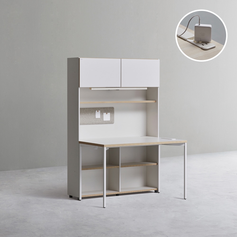 [신상품] 데스커 1200폭 5단 책상세트 (콘센트형, 조명+도어형) DSCJ125ALSN