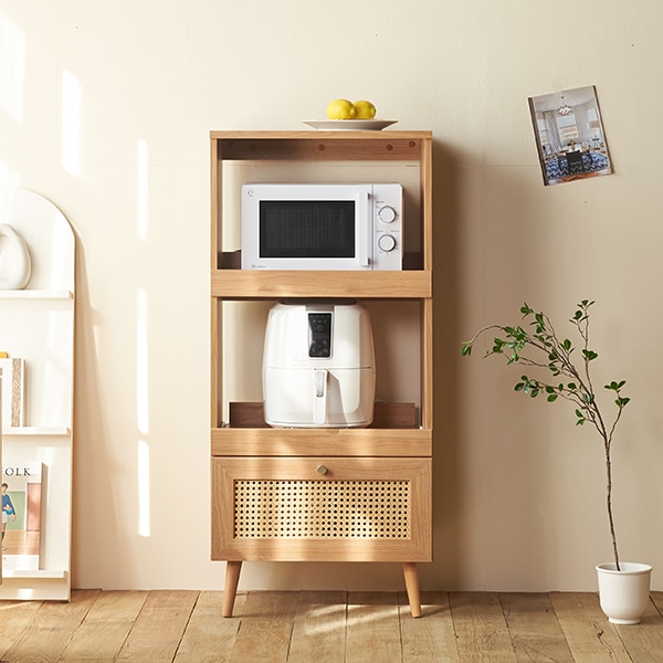 [신상품] 어반레스트 라탄 서랍형 렌지대 수납장