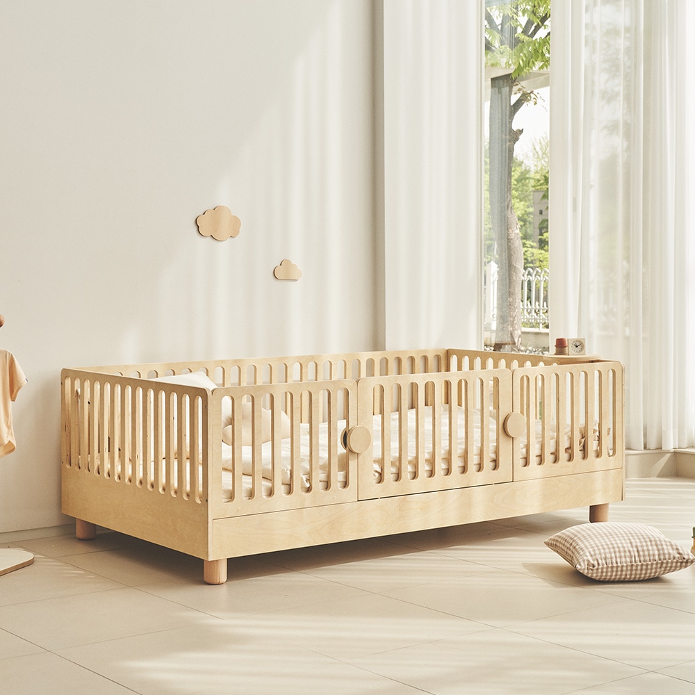 슬로우알레 루디 저상형 높이조절 침대 원목 데이베드 SS