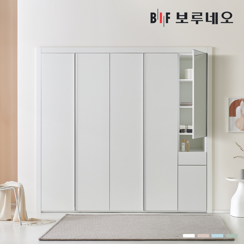 [신상품] 보루네오 하우스 파스텔 여닫이 작은방 붙박이장 10cm