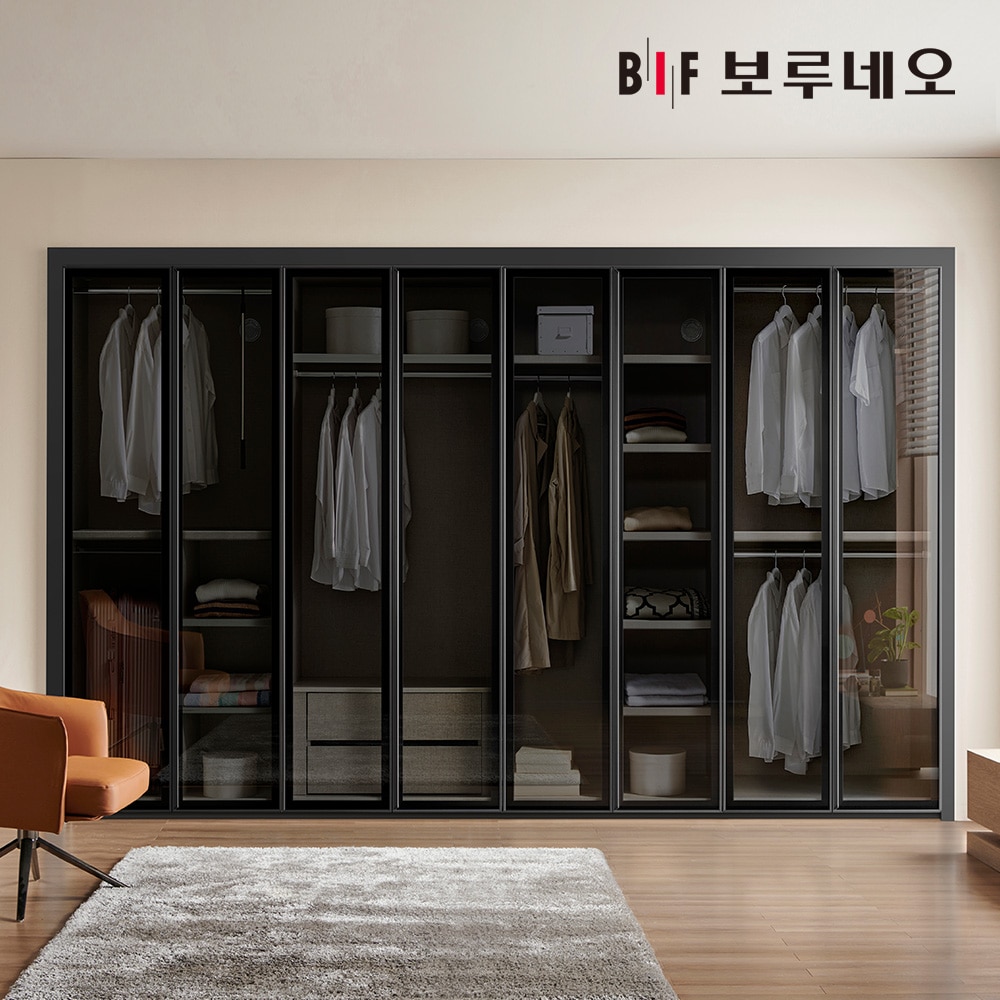 보루네오 하우스 강화유리 여닫이 붙박이장 30cm E0등급 