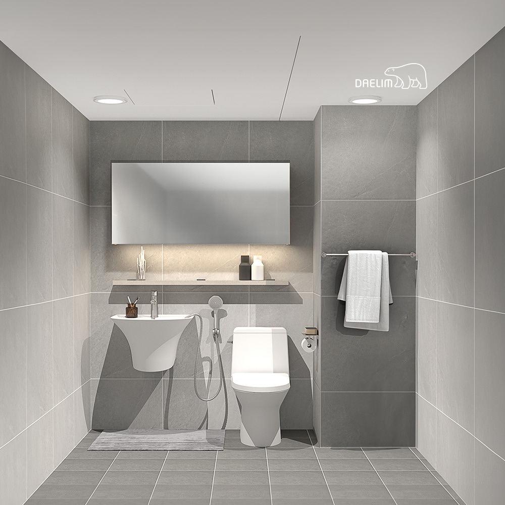 대림바스 대림 바스&키친 디럭스그레이 LED 와이드플랩장 소형욕실 리모델링(2024년형) 