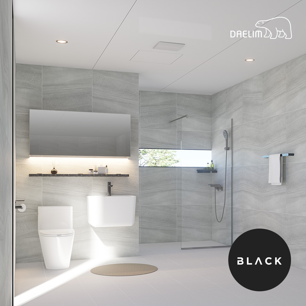 대림바스 대림 하이엔드 블랙 포세린 토르 LED 와이드플랩장 거실욕실 리모델링 