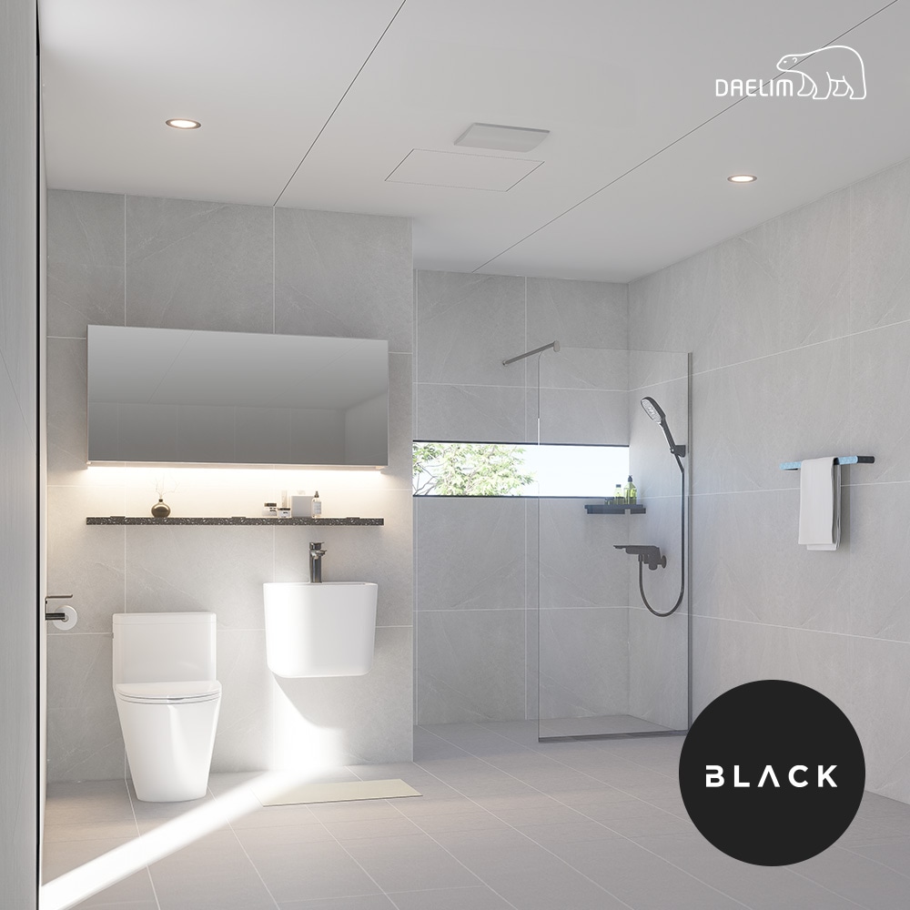 대림바스 대림 하이엔드 블랙 포세린 벨로 LED 와이드플랩장 거실욕실 리모델링 