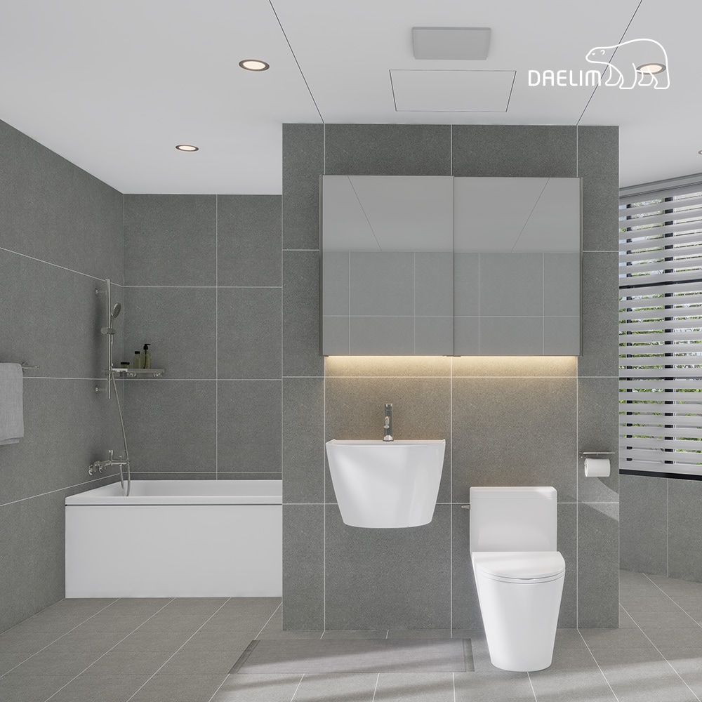 [신상품] 대림바스 대림 포세린 에디션 애쉬 LED 와이드 슬라이딩장 거실욕실 리모델링