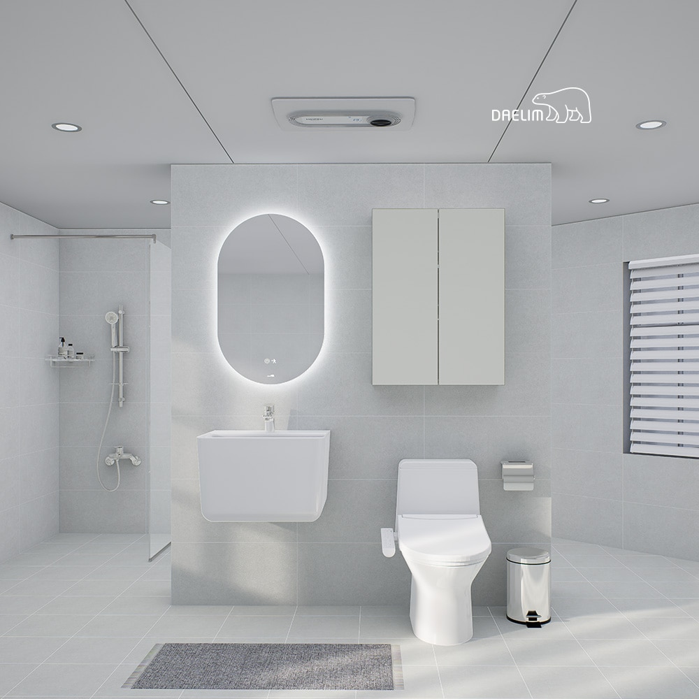 대림바스 대림 스마트클린바스 뉴트럴 살균LED거울형 거실욕실 리모델링(휴젠뜨+살균비데) 