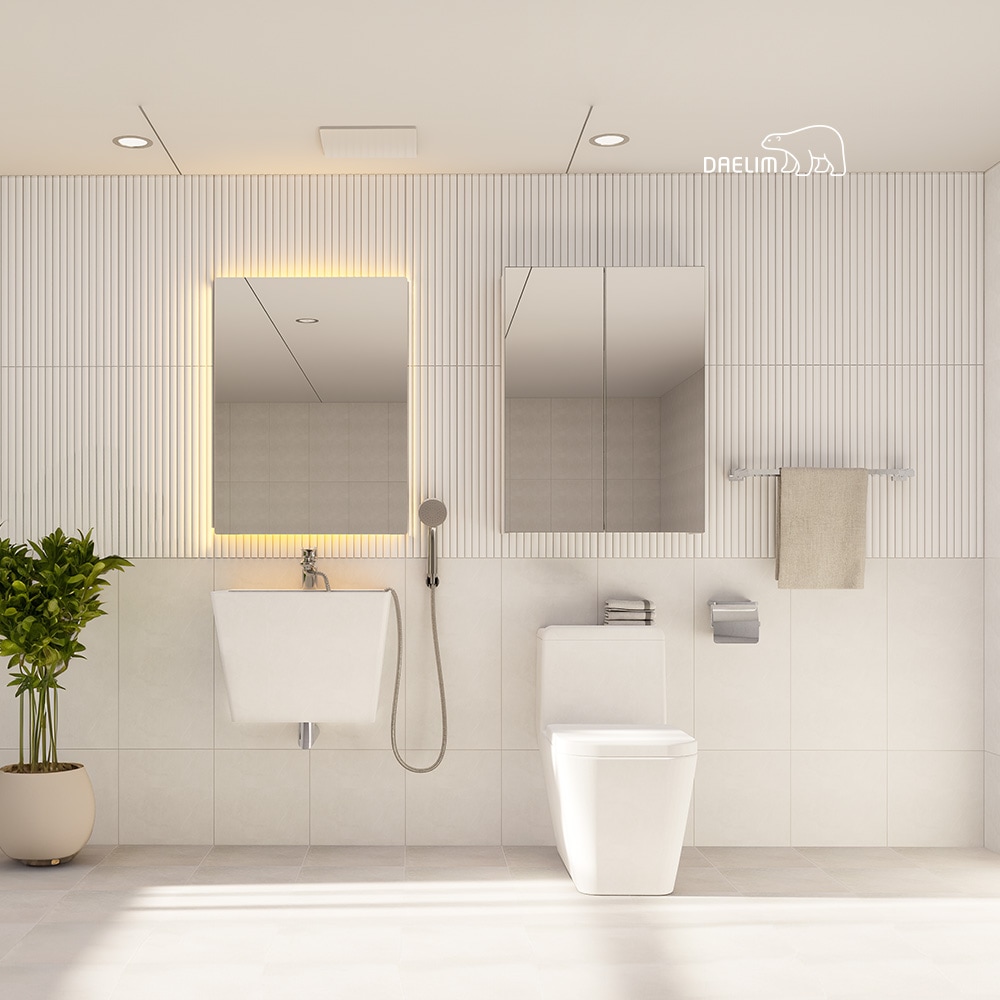 대림바스 대림 코지스퀘어 LED사각거울 거울장 소형욕실 리모델링 