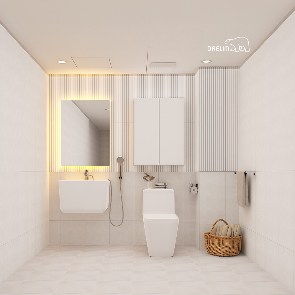 대림바스 대림 코지스퀘어 LED사각거울 욕실장 소형욕실 리모델링 