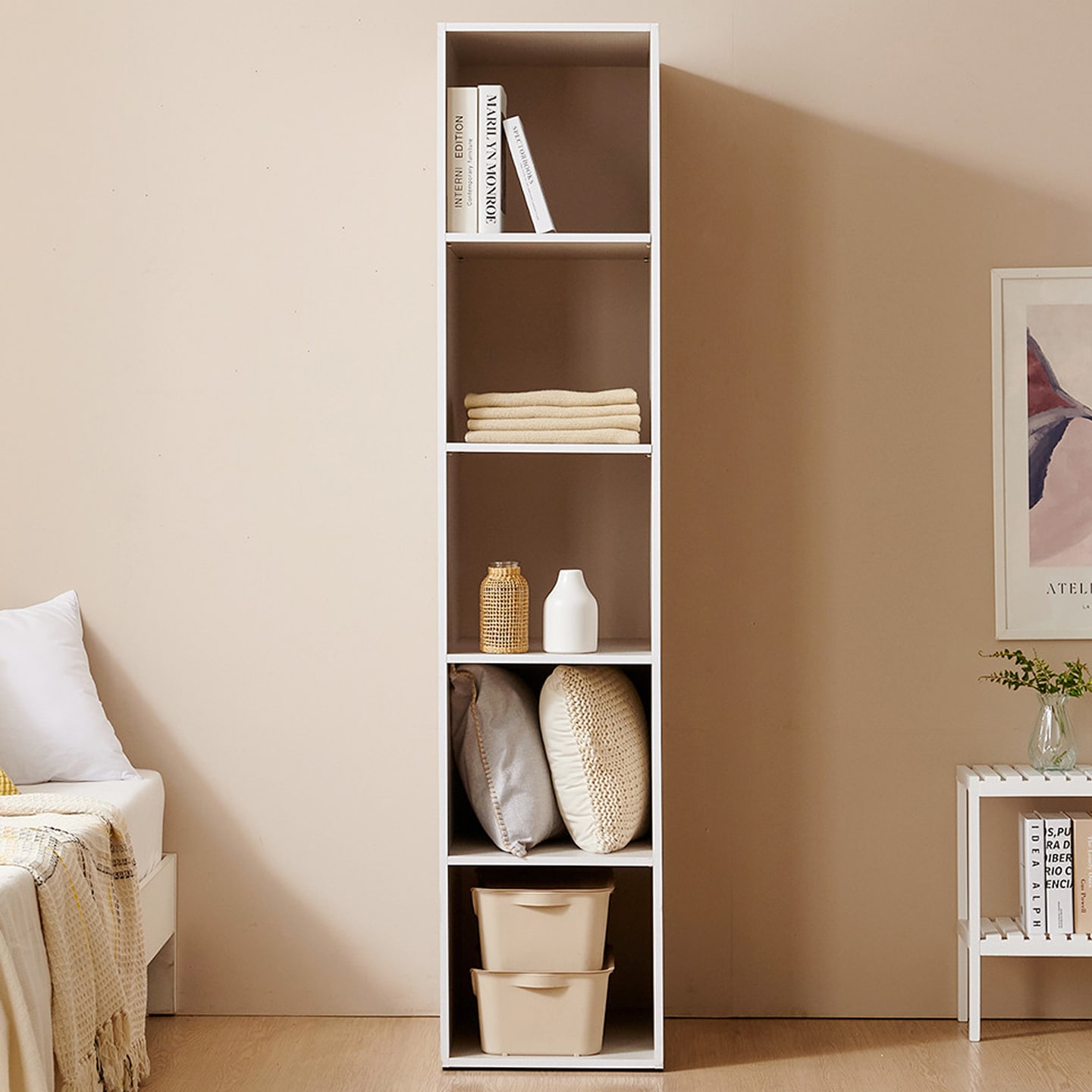 [신상품]나누벨 루디 오픈 미니 틈새 선반 슬림 옷장 400