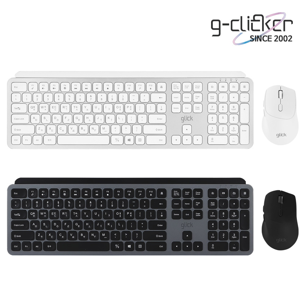지클릭커 무선 키보드 무소음 마우스 세트 WMK20