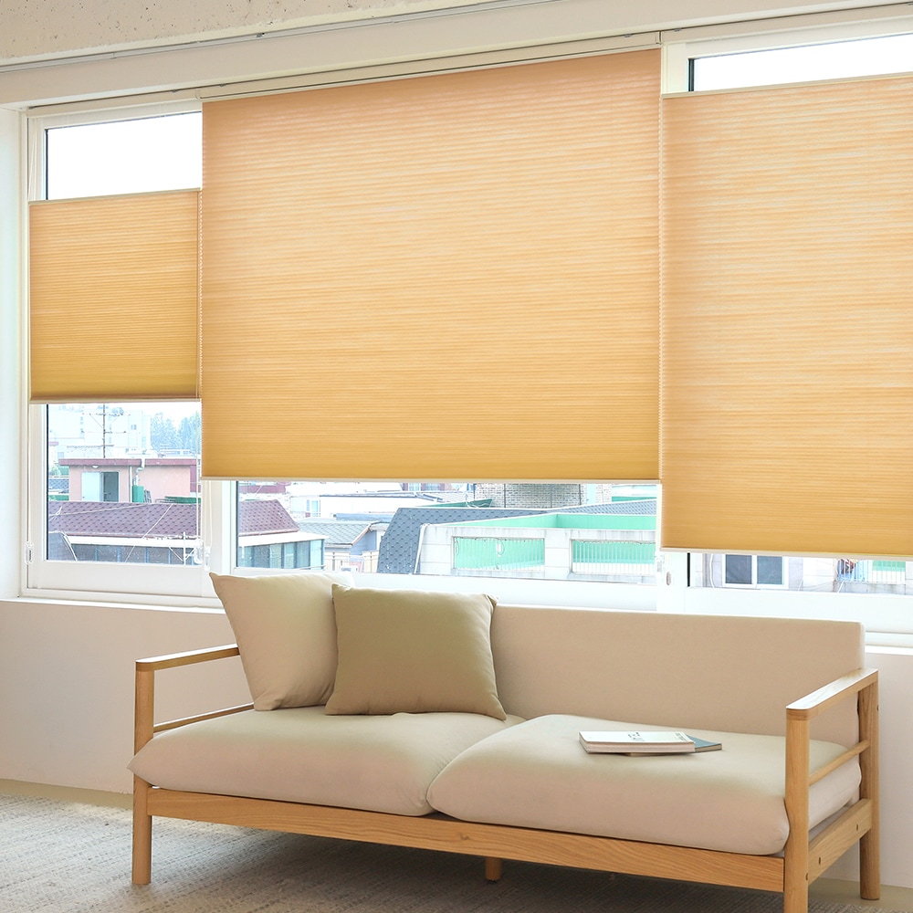 창안애 탑다운 올하프 허니콤블라인드 거실 창문40x30 