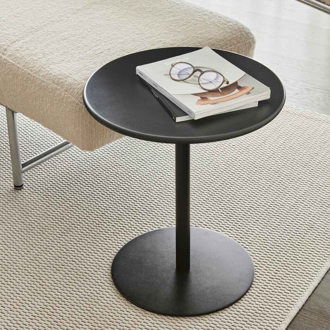 한샘 재크 400 라운드 사이드 테이블 쇼파 침대 이동식 간이 테이블 (블랙) 
