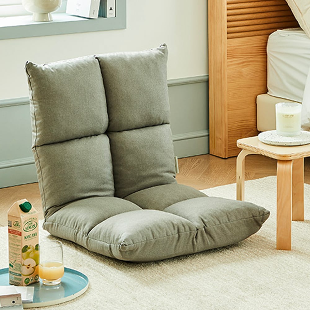 한샘 휴 조이 접이식 각도조절 등받이 방수 패브릭 좌식의자 (스톤그레이) 