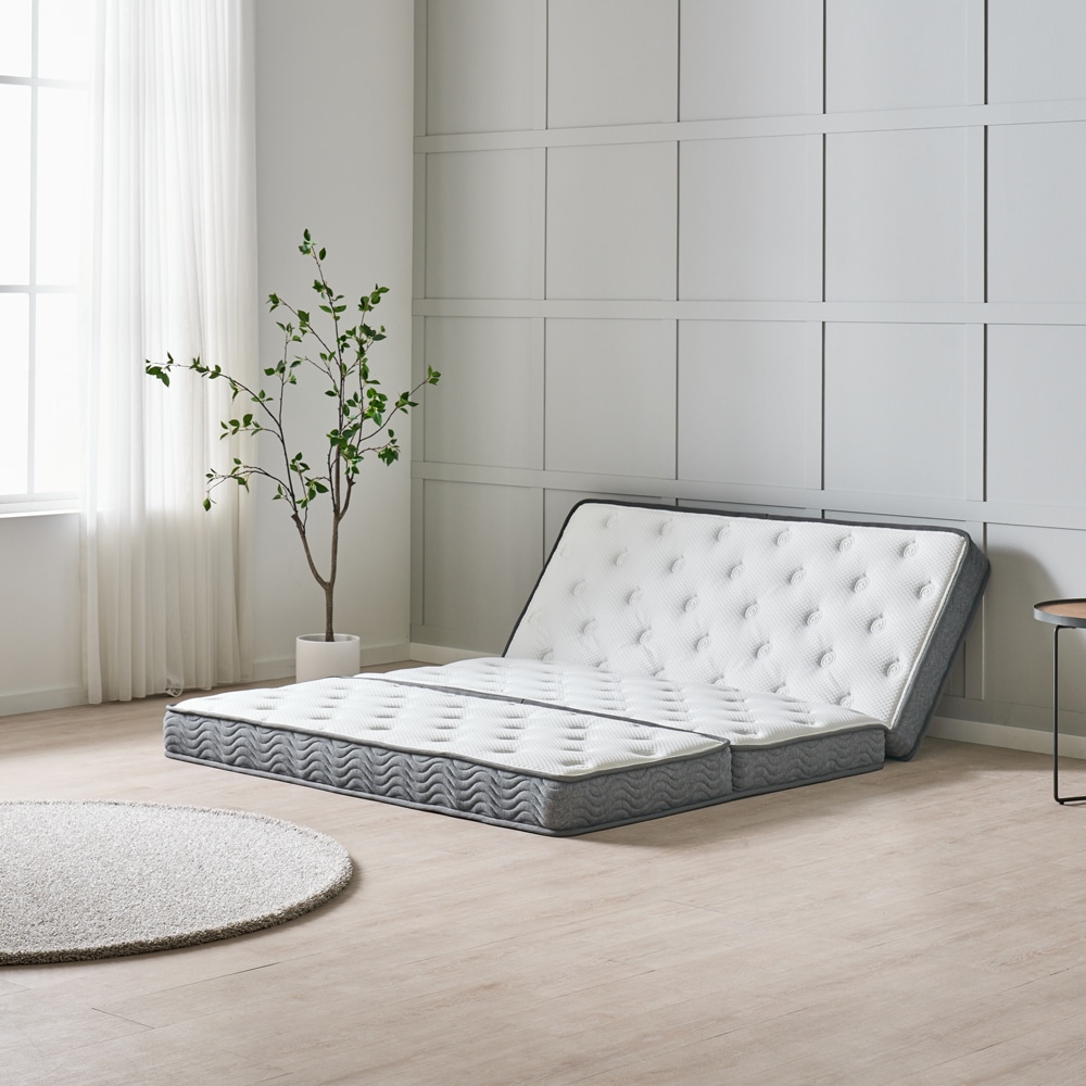 프리모 3단 접이식 퀸 Q 매트리스 독립포켓스프링 단단한 접는 침대 허리에좋은 매트 