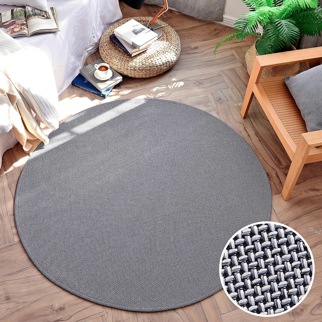 한빛카페트 사계절 발탄 원형러그 6colors 5size - 딥그레이_120cm 