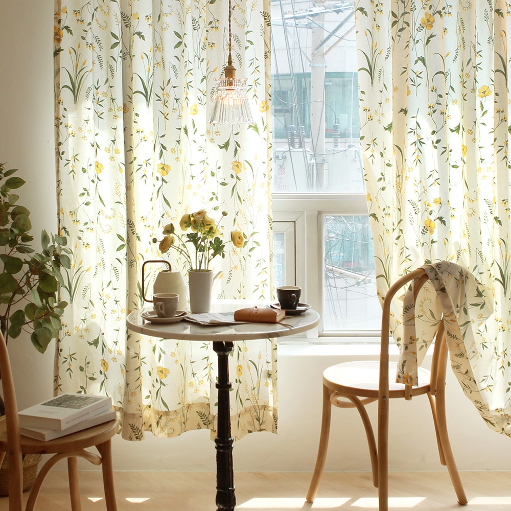 바자르 moroco 순면 광목 가리개커튼 창문형/긴창형 3컬러 - 옐로우_창문형(150x150) 1장 