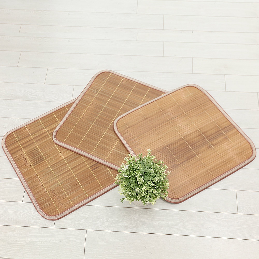 리앤데코 1+1 시원하고 끈적임없는 여름방석 대나무자리 마작 사무실 학생 차량 쿨방석 12종 - 4_7.5mm탄화방석 2장