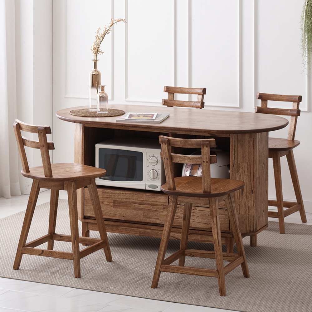 [신상품]왕비가구 라칸 아일랜드 식탁 - 렌지형_1500