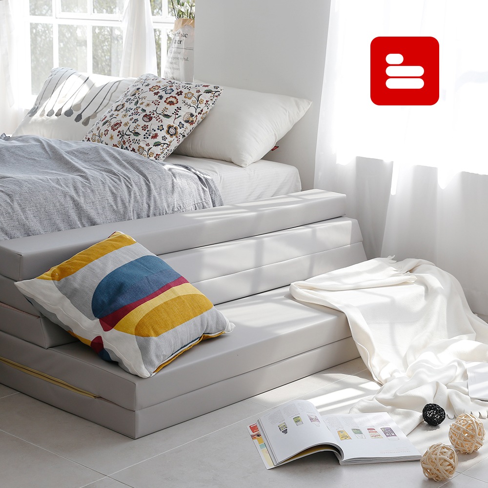 [오늘출발][신상품]더블샵 무독성PU 5단 접이식매트 쇼파베드 - 무독성PU 그레이_135