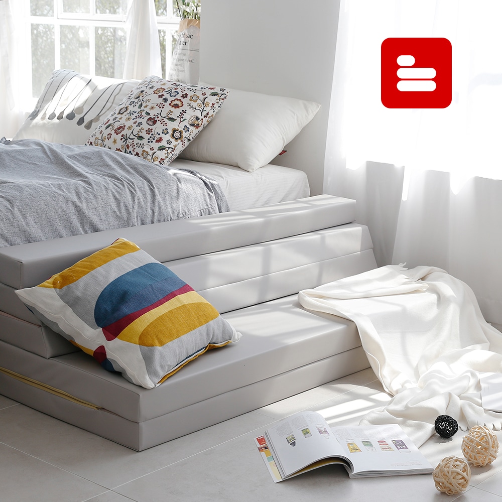 [오늘출발][신상품]더블샵 무독성PU 5단 접이식매트 쇼파베드 - 무독성PU 그레이_150