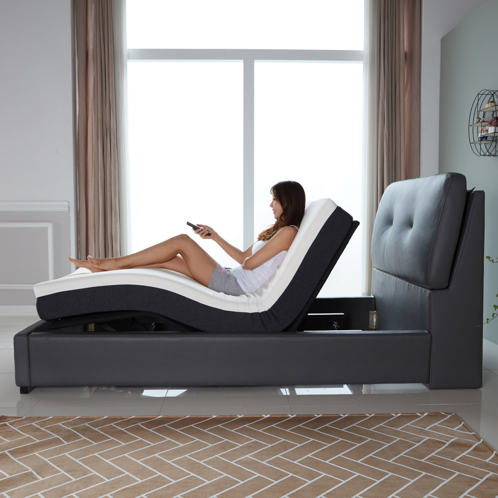 까사살로티 모션베드 전동침대 V1 노블레스 3size (매트리스 포함) - 슈퍼싱글(SS)_다크그레이 