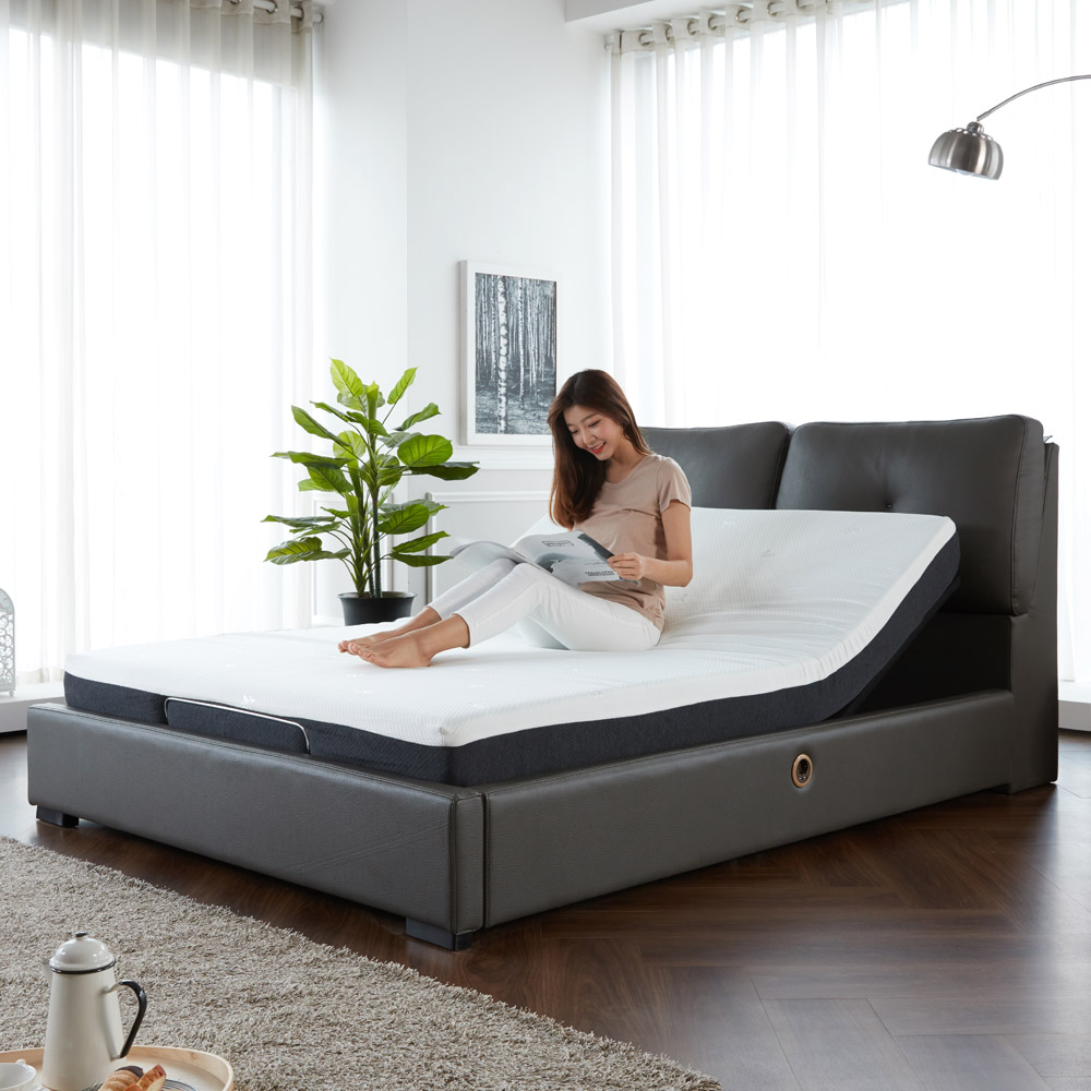 까사살로티 모션베드 전동침대 V1 노블레스 3size (매트리스 포함) - 퀸(Q)_다크그레이 