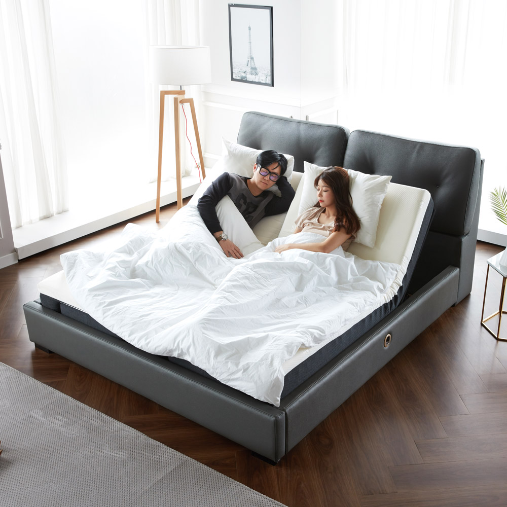 까사살로티 모션베드 전동침대 V1 노블레스 3size (매트리스 포함) - 킹_트윈(K_twin)_다크그레이 