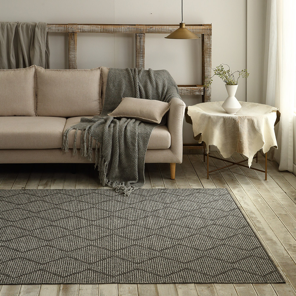 한빛카페트 그리스 모하비 논슬립 워셔블 사이잘룩 러그 카페트 3size 4color - 그레이_133x190cm