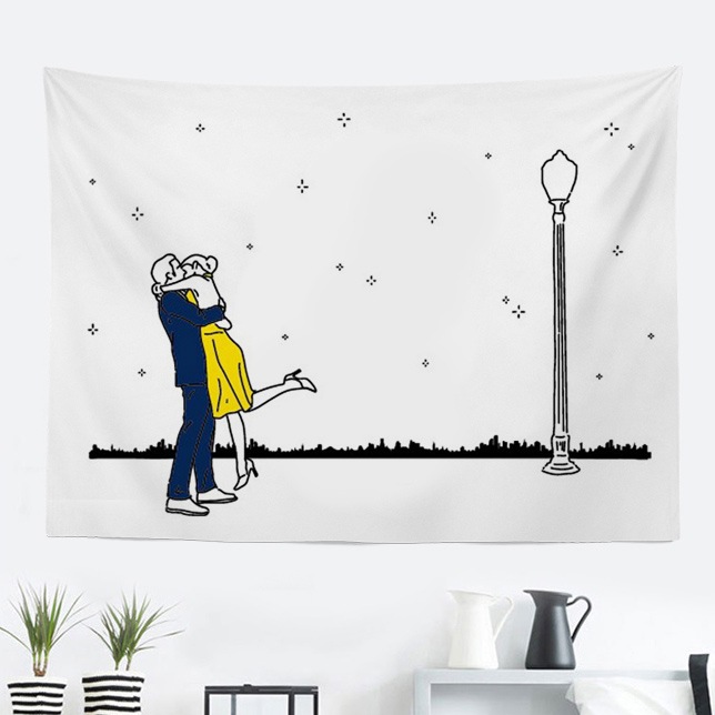 어가네닷컴 영화 라라랜드 드로잉 패브릭포스터 가리개커튼 (가로형) 5size - PW-N01 라라랜드 S 100cm x 75cm