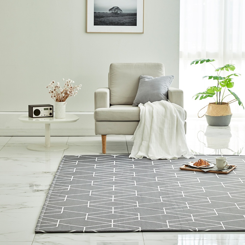 [오늘출발] [중고] 러그마켓 [리퍼] 노르딕큐브 디자인러그 사이잘룩 사계절 카페트 3color 4size - [리퍼]노르딕큐브그레이_170230