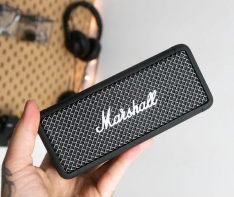 [해외] 마샬(해외) [해외] 엠버튼 블루투스 스피커 - 블랙&스틸 (2세대)