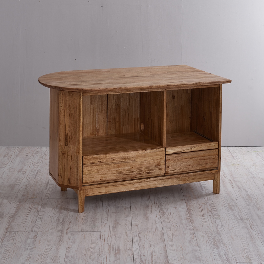 왕비가구 라칸 아일랜드 원목식탁 B타입 - 렌지형-좌