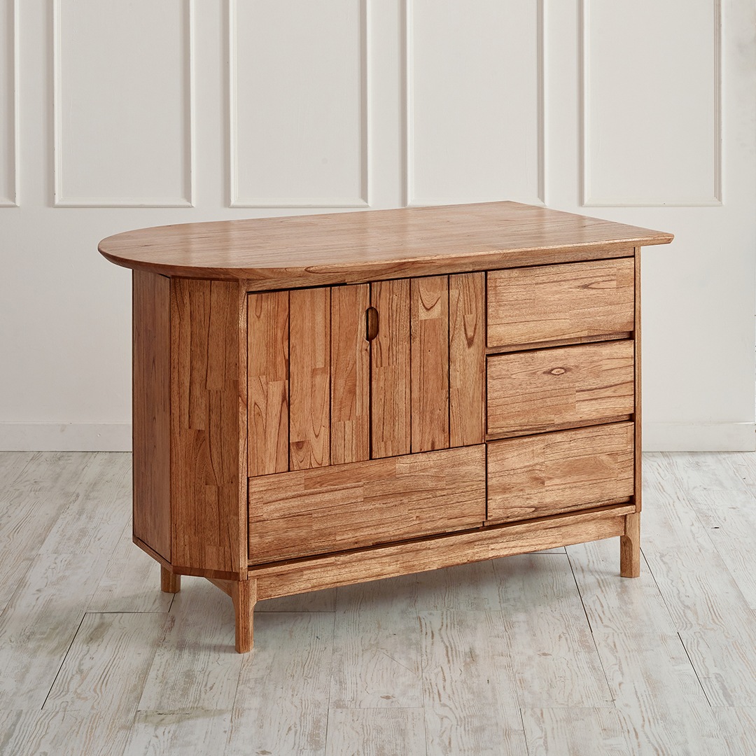 [신상품]왕비가구 라칸 아일랜드 원목식탁 B타입 - 수납형-좌