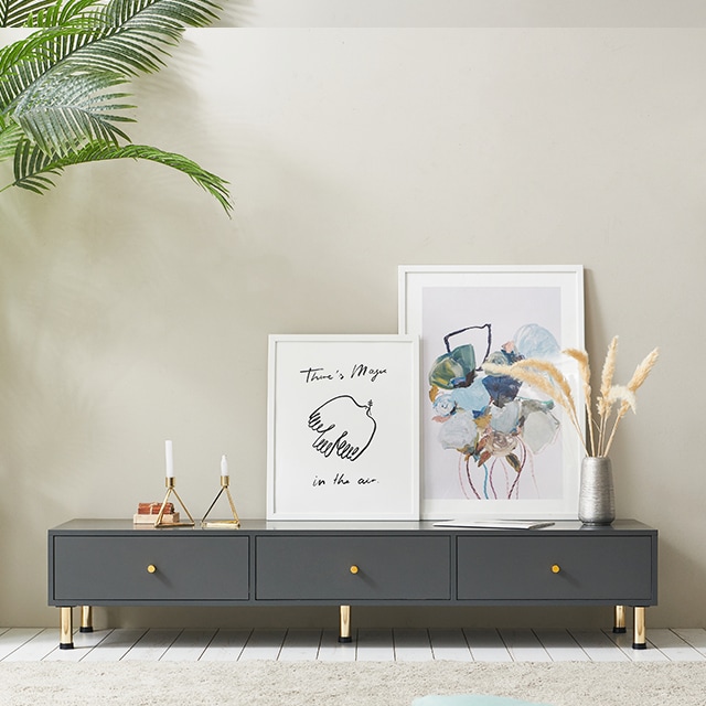 [신상품] 행운가구 일리움 1600 1단 tv 서랍형 거실장 - 일리움 1600 1단 거실장 / 그레이