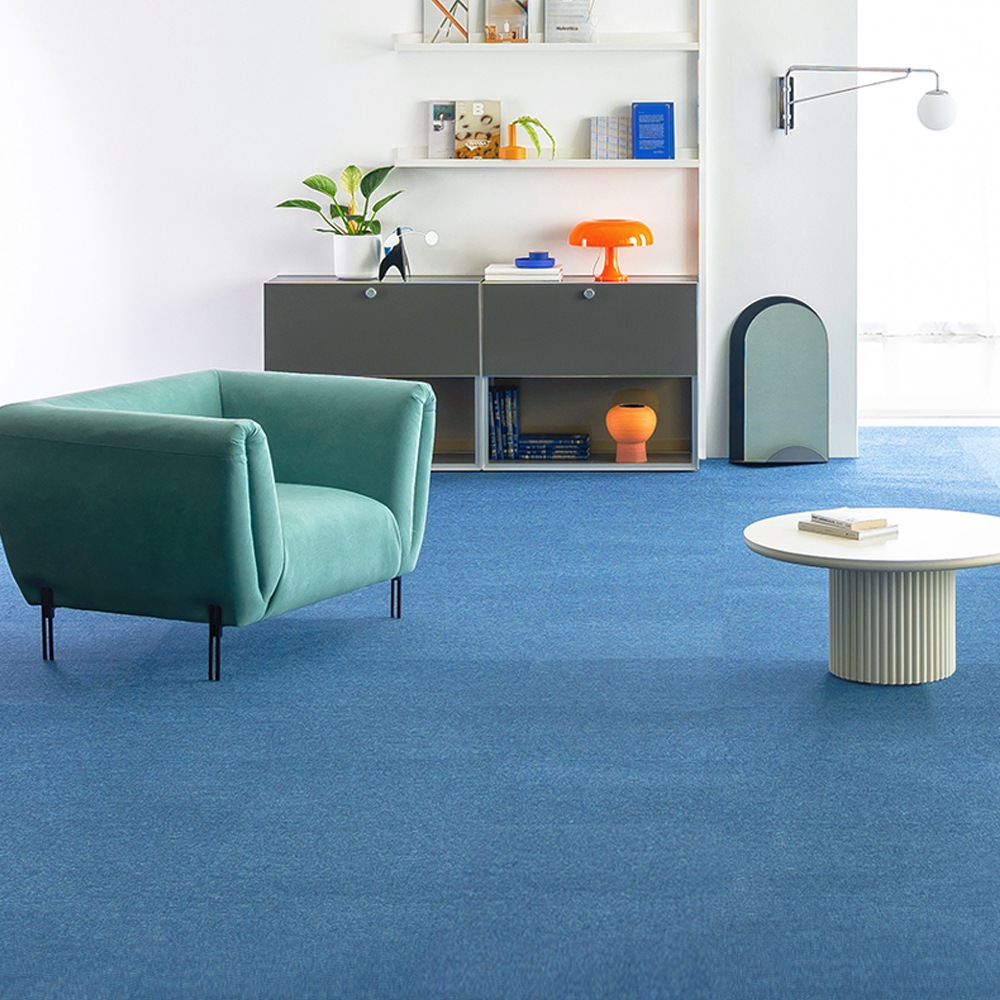 한빛카페트 DIY 사이잘룩 타일카페트 18컬러(50x50cm) 1P - PVC-프러시안 블루_1P 