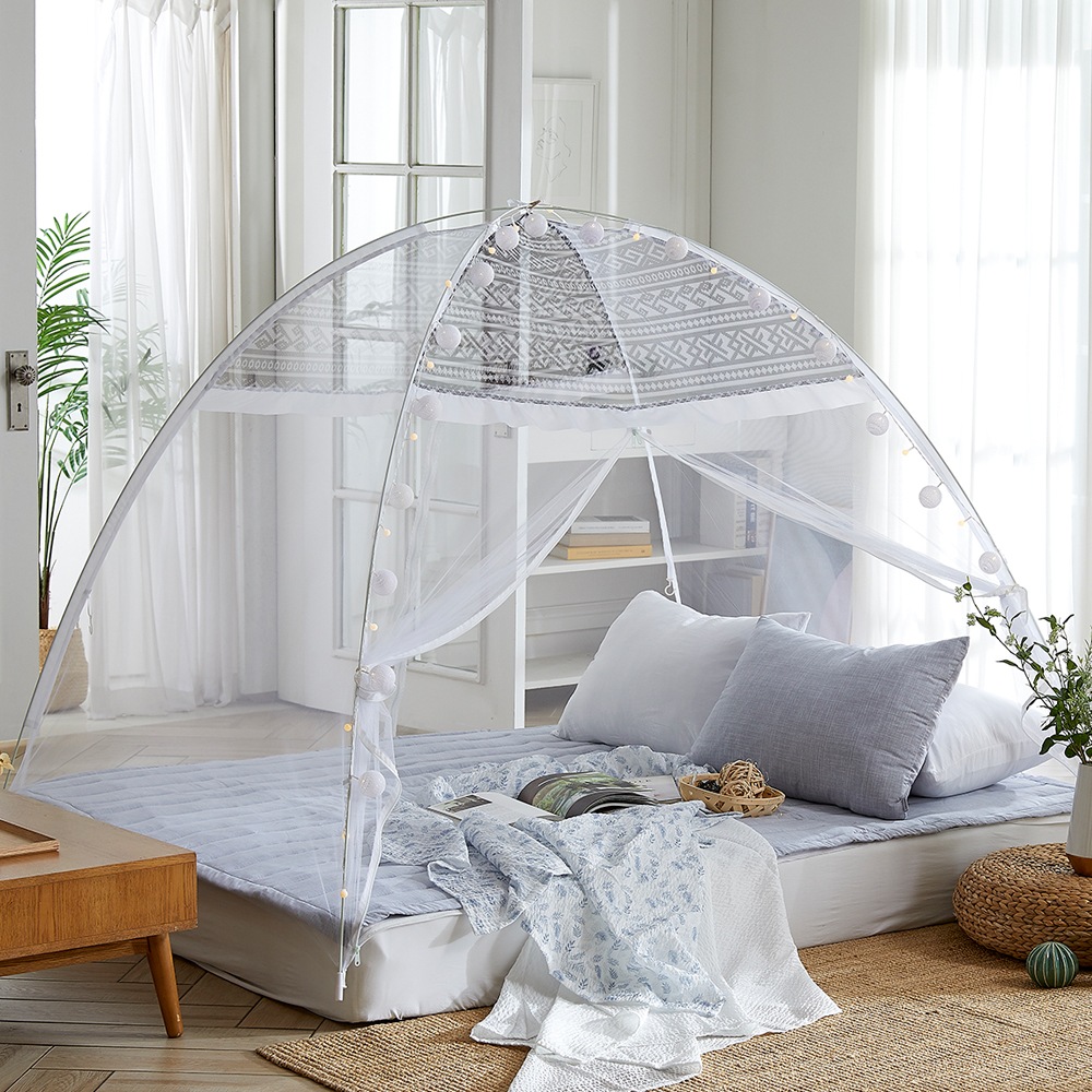 하우쎈스 아즈텍 원터치 침대 모기장 - 5size - 아즈텍 모기장-싱글/슈퍼싱글 사이즈(130cm x 200cm)