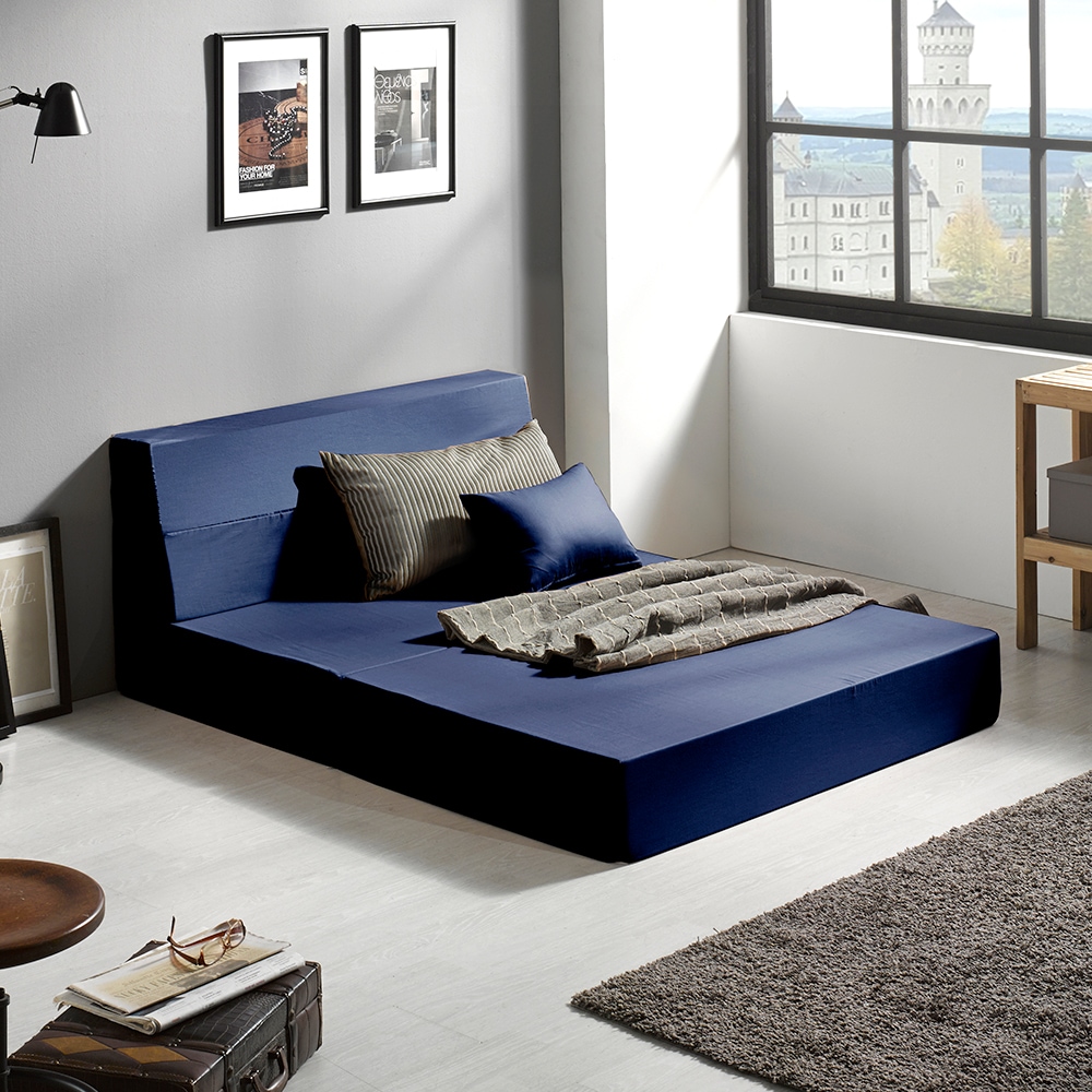 [신상품]서광퍼니처 스테이 4단 접이식 소파베드 매트리스 AIR라텍스 황토HR폼 (퀸) - 퀸/황토HR스펀지_네이비