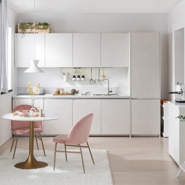 리바트 집테리어 코모 주방 싱크대 시공 - 3.0m(-자/키큰장) 