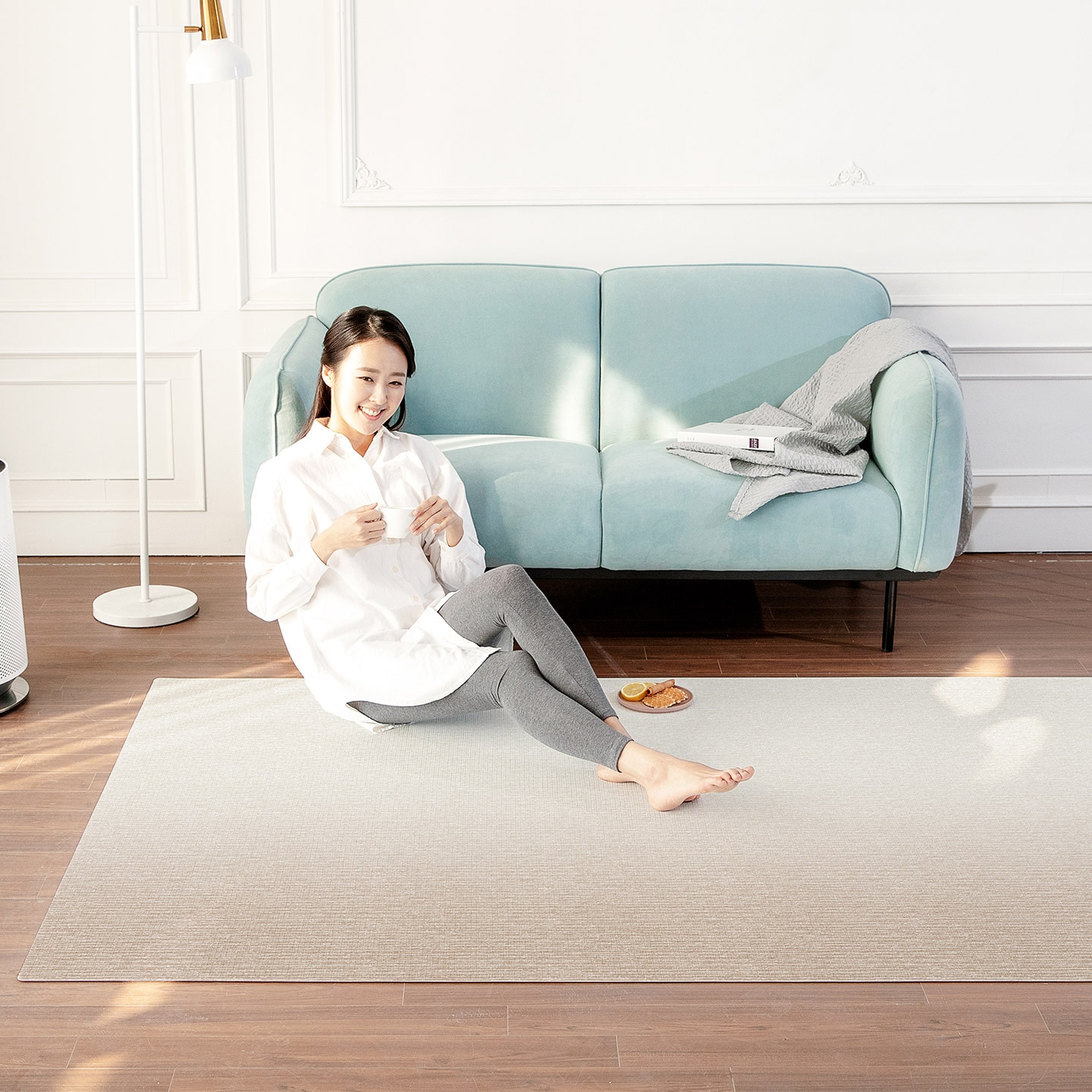 [신상품] 파크론 먼지없는 더스트앤드 쿠션 거실매트&롤매트 - 럭스베이지 210