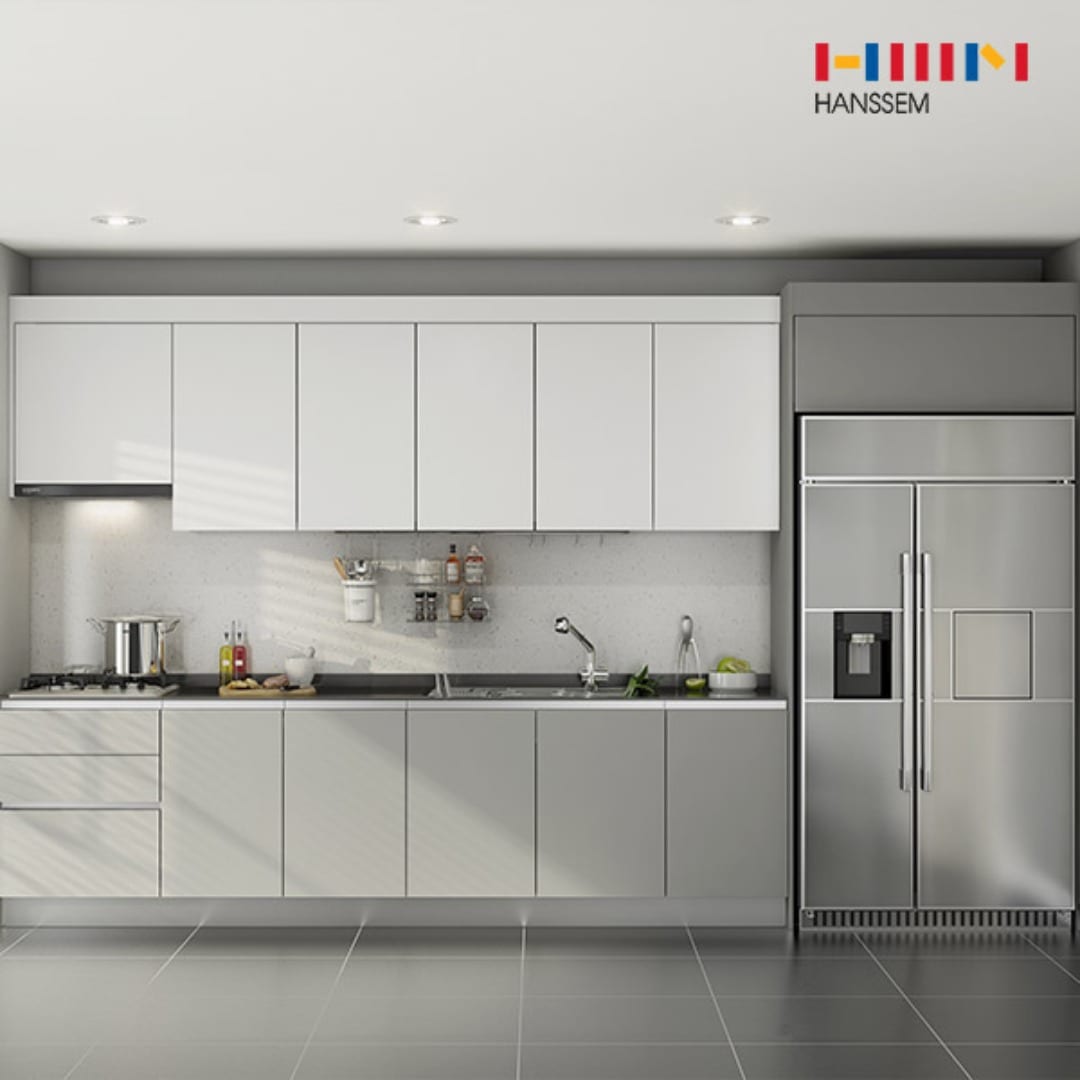 한샘 베리키친 슬림 주방 싱크대 시공 1.7m~6.8m - 냉장고장/ㄱ자/4.5-4.7m이하 