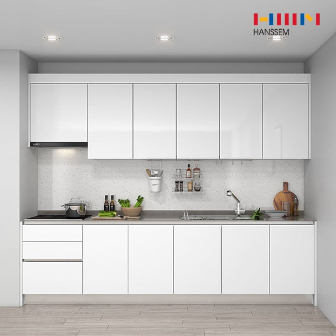 한샘 프리모 슬림 주방 싱크대 시공 1.7m~6.8m + 하이라이트 쿡탑 - 기본/ㄱ자/3.7-4.3m이하 