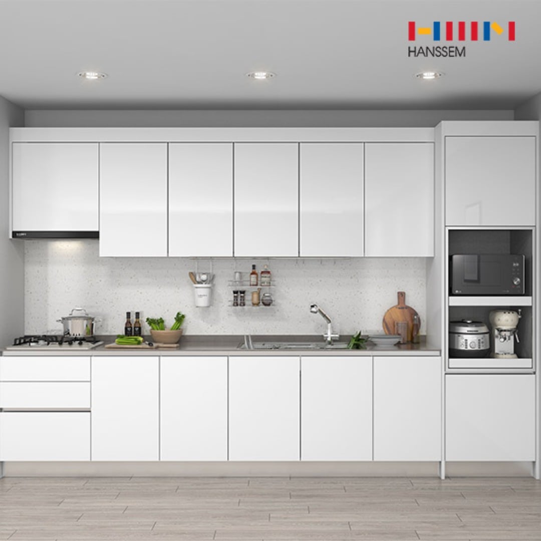 한샘 원더화이트 슬림 주방 싱크대 시공 1.7m~6.8m - 키큰장/ㅡ자/2.8-3.2m이하 