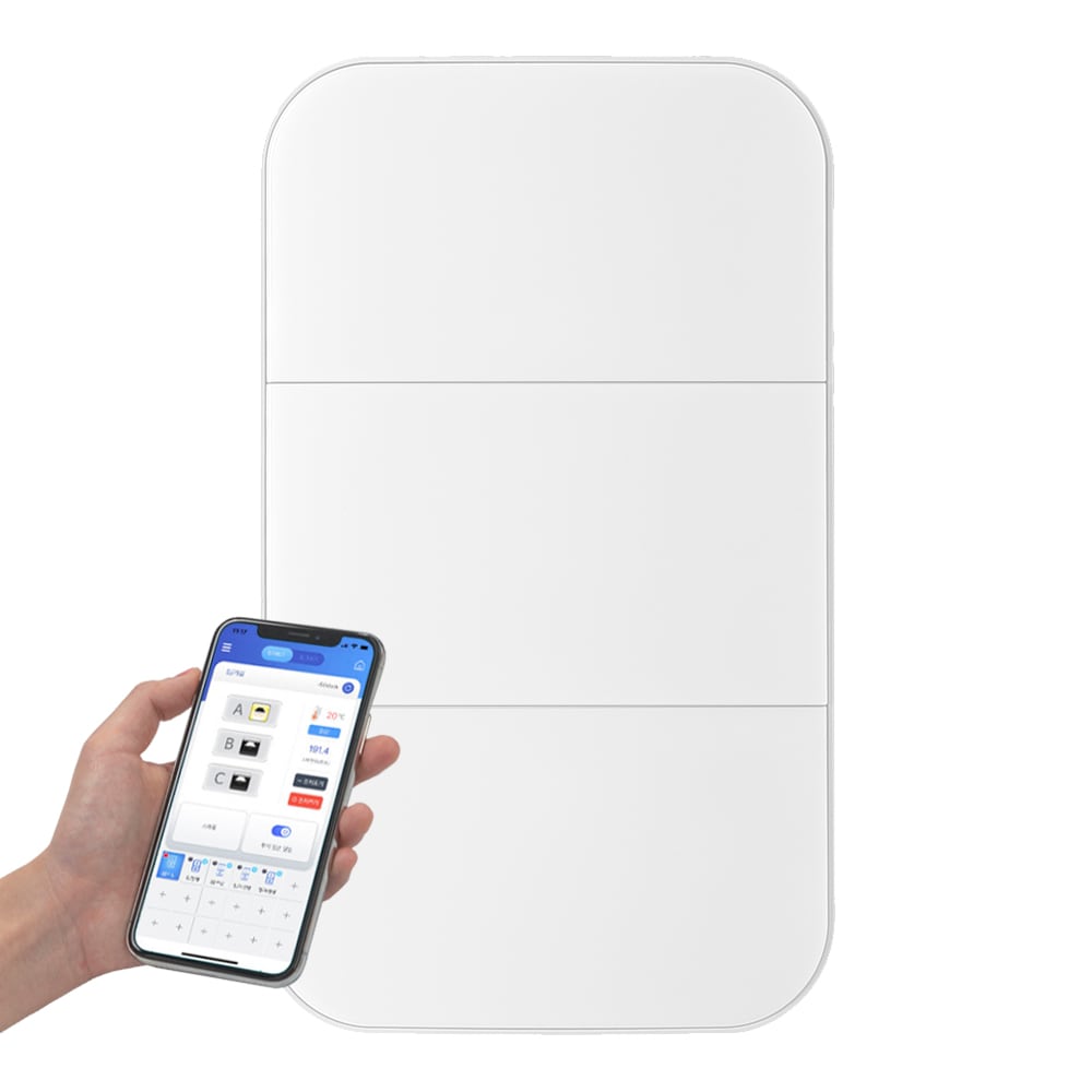 (주)라맥스 IoT 스마트 전등 스위치 (부착형) - 3구(화이트)_RSA-303W [IoT원격제어+IR리모컨제어]