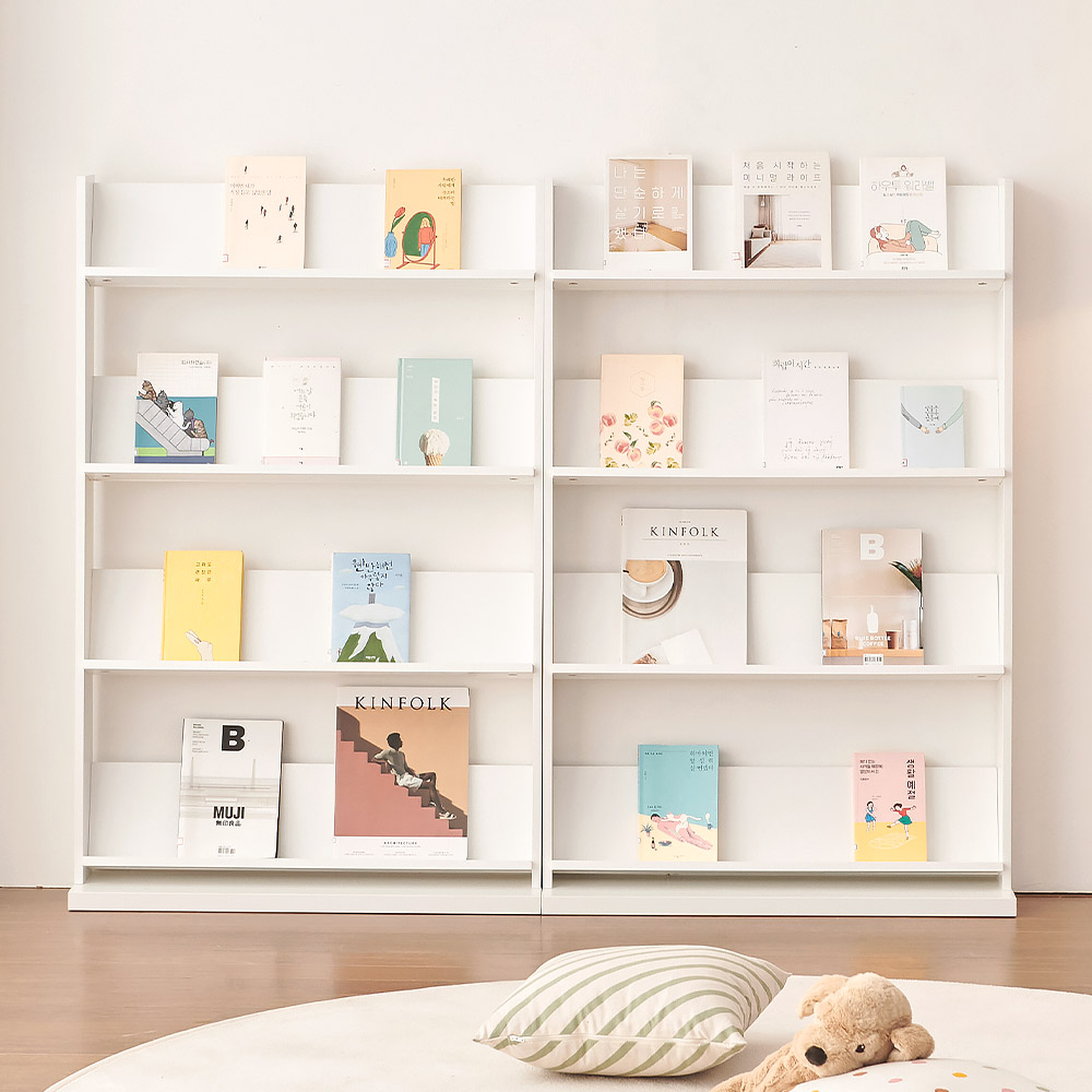 필웰 E0자재 교구장 아기책장 테미스 틸팅전면책장 - 화이트 (F1165) 