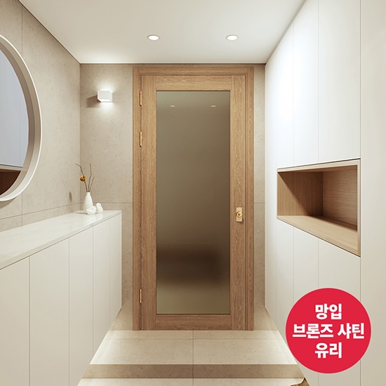 리바트 집테리어 우디 여닫이 중문 외도어형(투명/스타일/망입유리) - 우디 여닫이 중문 외도어형(망입유리) 