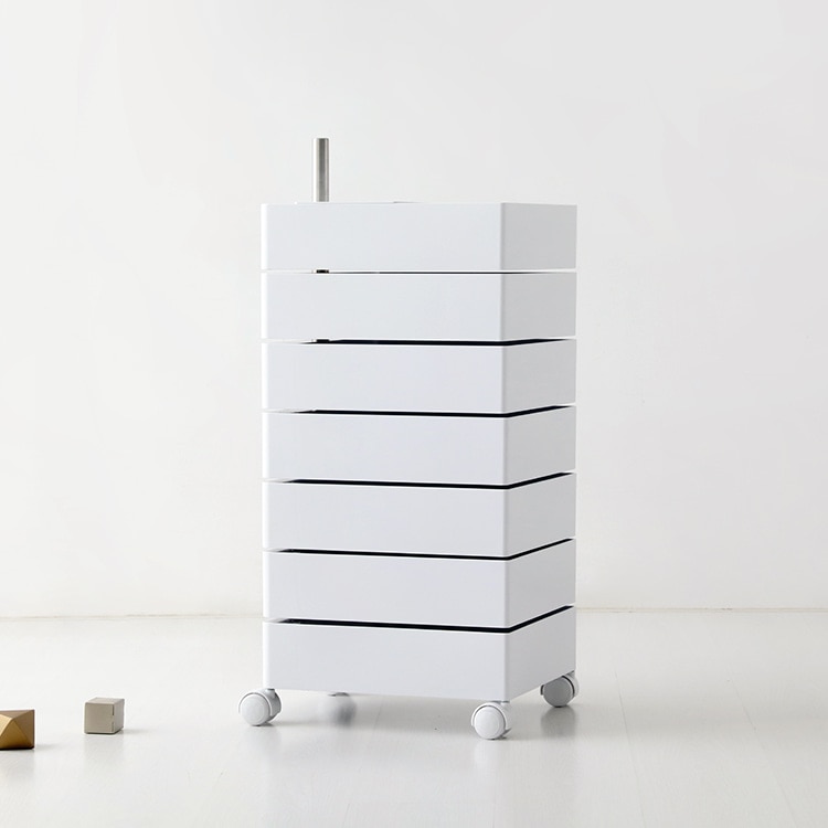 마켓비 빙그리 회전서랍 트롤리 7단 - 화이트 