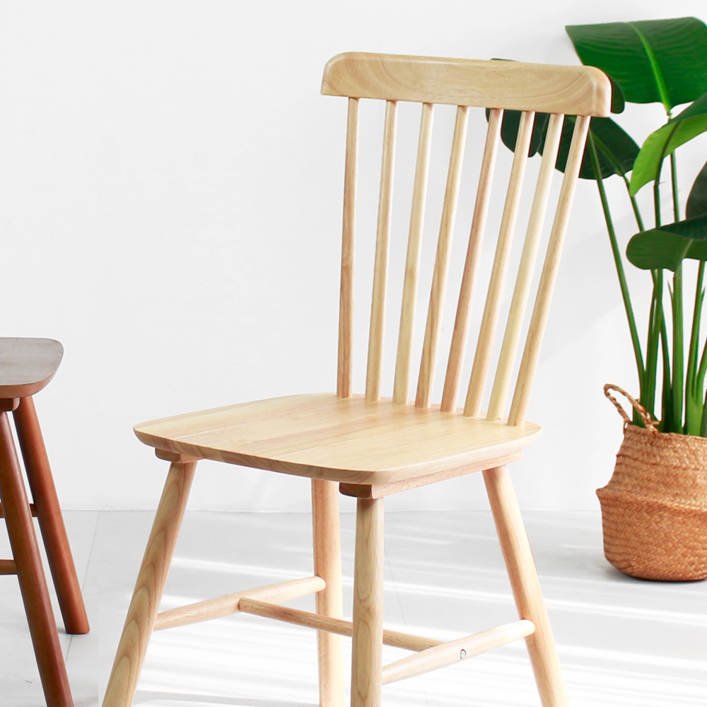 체어팩토리 토토체어 톤 디자인 고무나무 의자 원목 목재 인테리어 식탁의자 - 내추럴